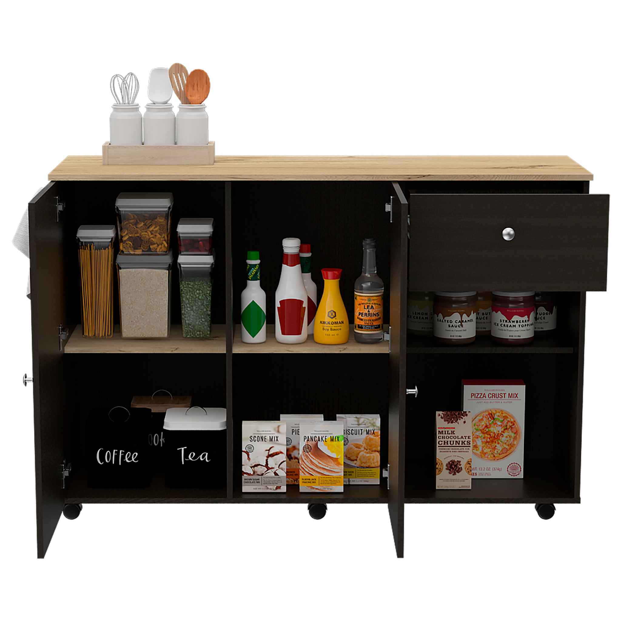 Black Wengue Syros Kitchen Island Depot